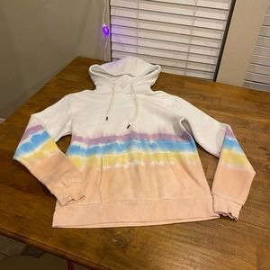 FEAT super soft cozy fleece coral reef BlanketBlend Hoodie tie dye pastel Small